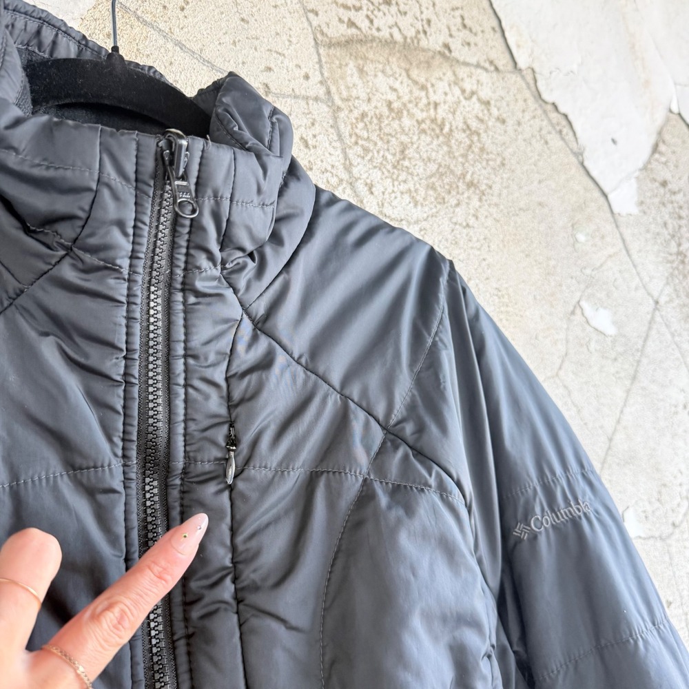 Columbia Jacket Black Quilted Puffer Full Zip Interchange Womens XL Outdoors - Picture 4 of 11